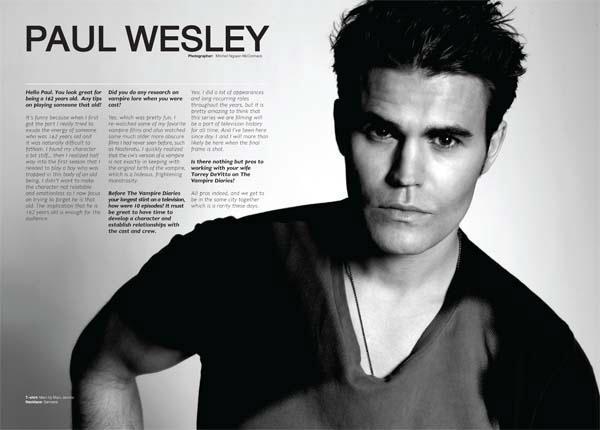 Paul Wesley Pour Glow Magazine.