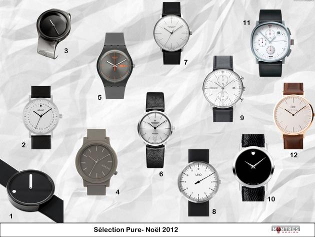 Guide achat sélection montres épurées noel 2012
