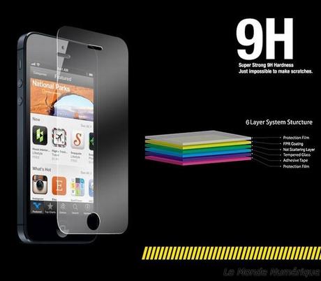 Protection transparente en verre trempé Hugu Glassguard pour l’iPhone 5