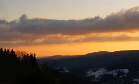 coucher de soleil d'hiver