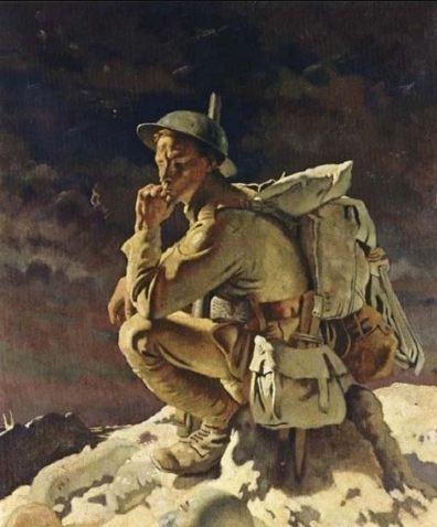 The Thinker on the Butte de Warlencourt, 1918 de William Orpen