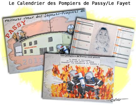 Céno Dessinateur - La Babole : Calendrier des Pompiers de Passy/Le Fayet, avec Chrib
