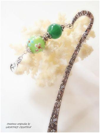 marque pages vert et chat pour katia