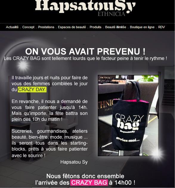 Le Crazy Bag d'Hapsatou Sy is coming.... Le 11/12/2012