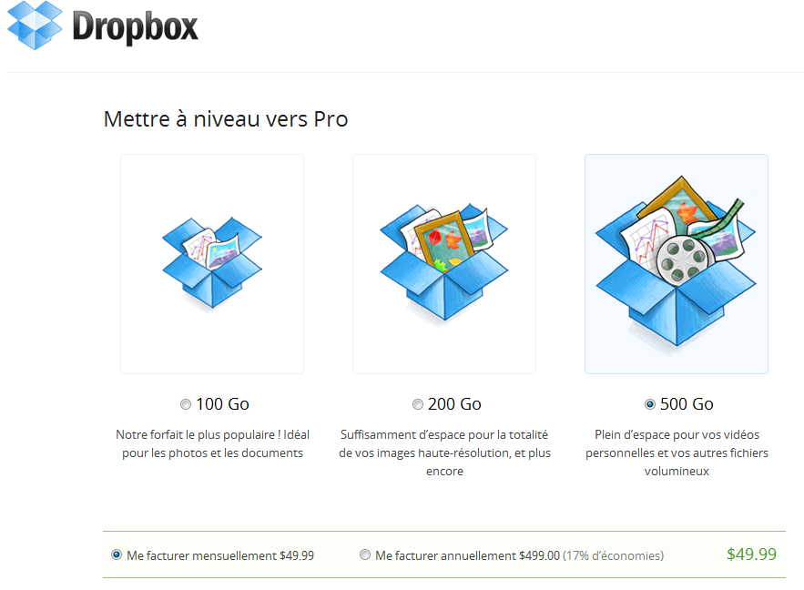 Dropbox augmente la capacité de stockage des pros pour le même prix
