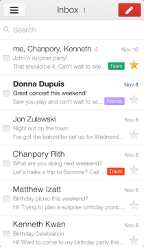 iphone gmail ios Gmail 2.0 pour iOS : nouveau design, gestion multicompte et intégration de G+