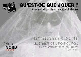 étoile du nord : à propos de poucet.... spectacle des élèves de l'école auvray-nauroy, en atelier toujours à l'étoile du nord.