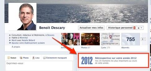 facebook retrospective utilisateur profil 2012 Facebook: créez votre propre rétrospective de l’année 2012