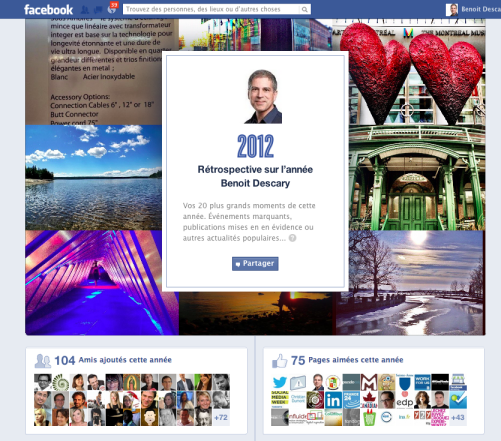 facebook retrospective utilisateur 2012 Facebook: créez votre propre rétrospective de l’année 2012