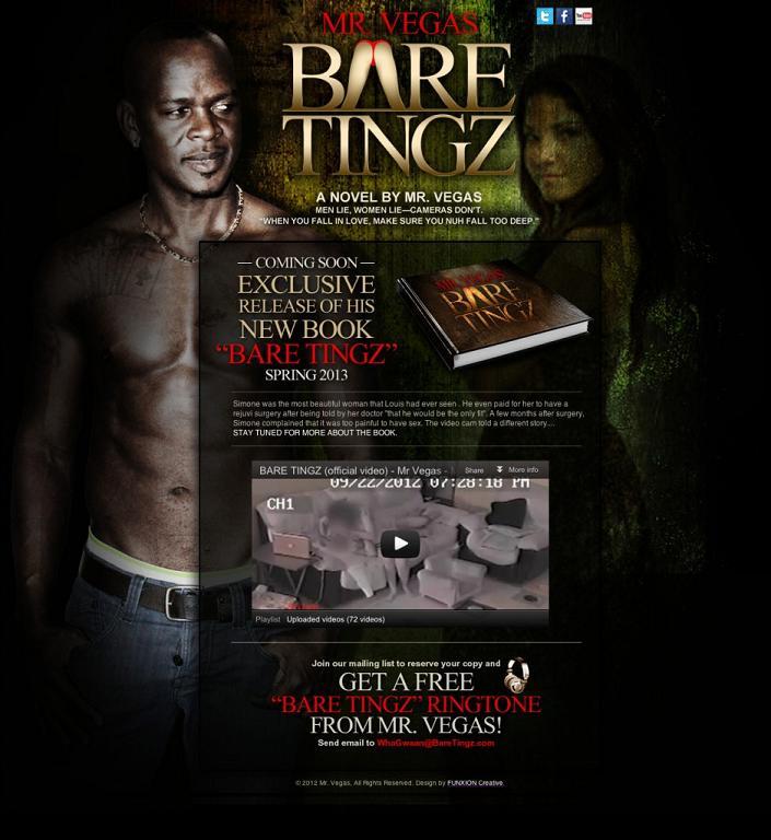 Mr Vegas prépare un livre pour 2013 : Bare Thingz