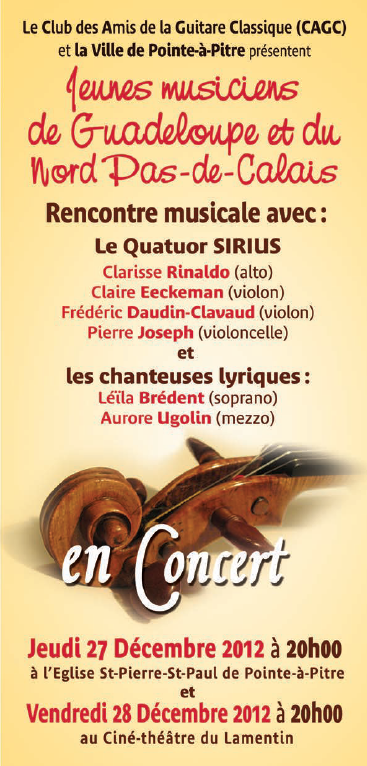 Jeunes musiciens de Guadeloupe et du Nord Pas-de-Calais en concert