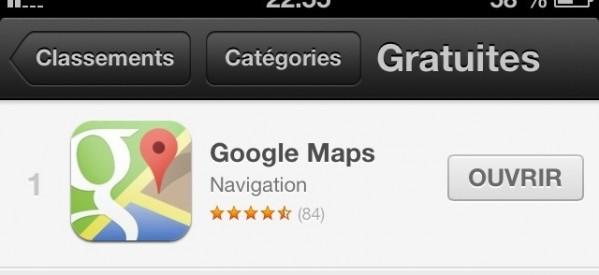 Google Maps déjà premier sur l’App Store