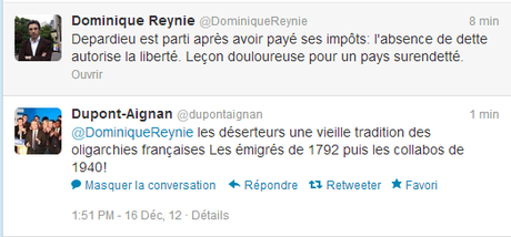 Depardieu : Pour Dupont-Aignan, les exilés fiscaux sont comme les collabos de 1940