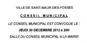 Conseil municipal du 20 décembre