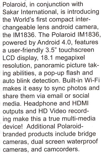 Polaroid – Une smartcam à objectif interchangeable sur Android