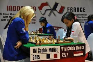 Sophie Milliet face à Chelsie Monica Sihite (2277) © Chessdom