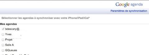 google agenda selection synchronisation iphone iPhone iPad: comment synchroniser votre compte Gmail, Agenda et Contacts