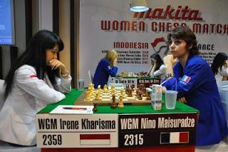 Nino Maisuradze (2315) 0-1 Irine Kharisma Sukandar (2359) © Chessdom