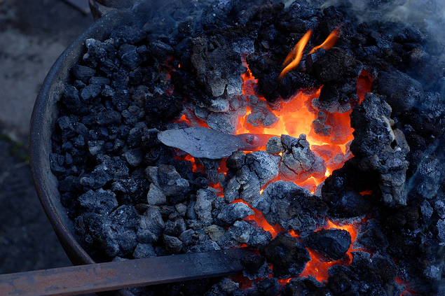 Forge set up for Super Science Days at Roberson Museum in Binghamton