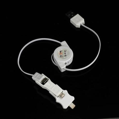 Rechargez tous vos terminaux mobiles avec le câble rétractable 3 en 1