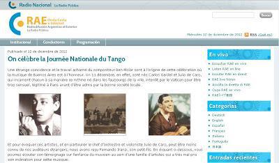 Día Nacional del Tango : interview en français du petit-fils de Julio de Caro [à l'affiche]