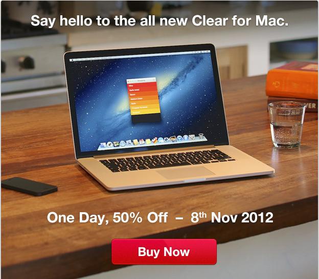 L'application Clear sur iPhone est disponible aussi sur Mac et à moitié prix...