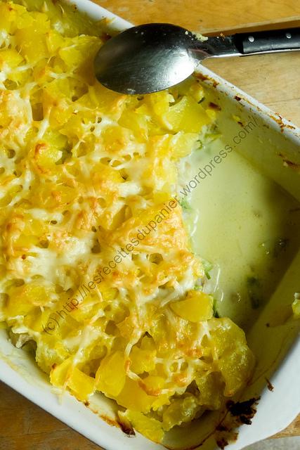 Gratin de pommes de terre, poireaux et lieu noir / Potato, Leek and Coalfish Gratin