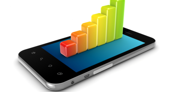 mobile device with a growth chart