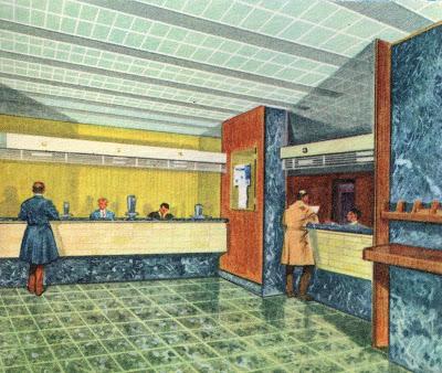 Bureau moderne des P & T aux champs elysées