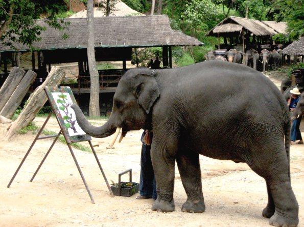 Thaïlande éléphant peintre