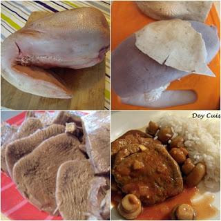 Langue de boeuf, sauce tomate & champignons