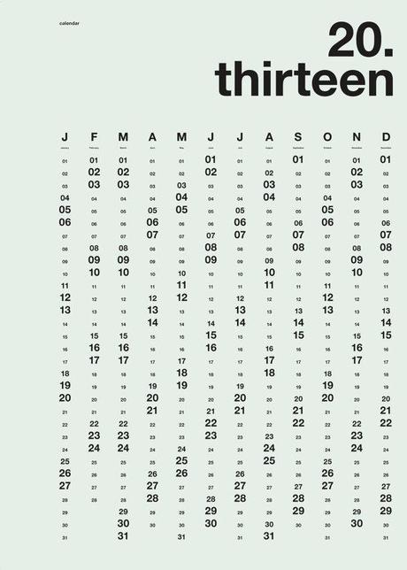 Le calendrier 2013