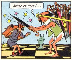 Tintin pour le jeu d'échecs au Congo