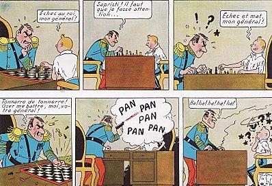 Tintin pour le jeu d'échecs au Congo