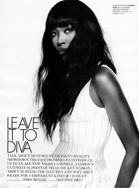 Naomi Campbell dans Elle US en février