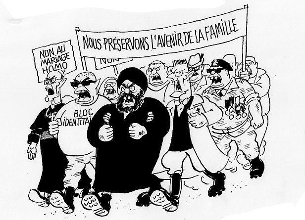 Non au mariage homo! Portraits humoristiques d'opposants