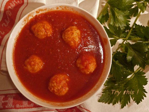 soupe tomate boulettes parmesan