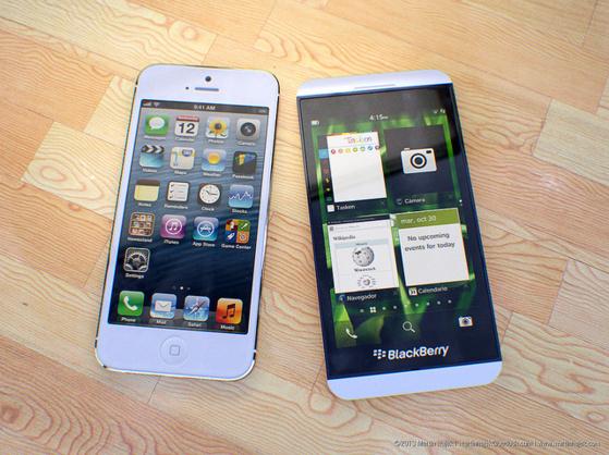 BB L-series vs. iPhone 5