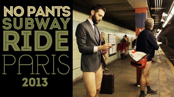 La « No Pants Subway Ride » à Paris le 13 janvier