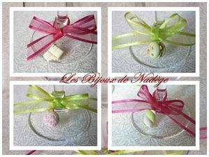 Décoration de verre thème gourmandise, couleurs anis framboise grigri anis framboise2