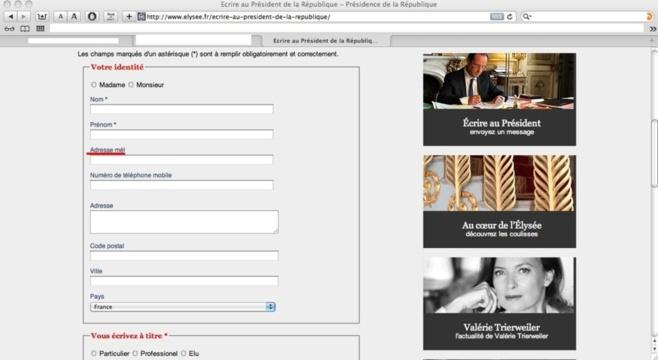 A L'Elysée, pour écrire à Hollande, il faut envoyer un ''Mel''