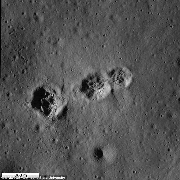 Lune : l’image incroyable de 3 cratères placés étonnamment les uns à côté des autres
