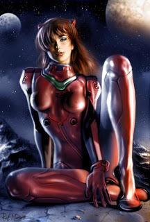 Creative Suite CS2 gratuite: Illustration de Asuka (Evangelion) par Raffaele Marinetti