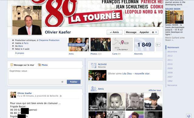 Divulgation numéro de téléphone de Frigide Barjot : Réaction de Olivier Kaefer... ou presque !