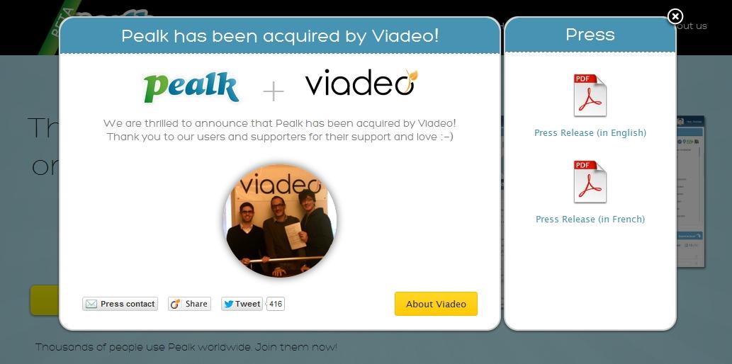 Viadeo rachète Pealk