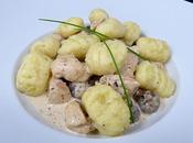Poulet sauce morilles gnocchis maison