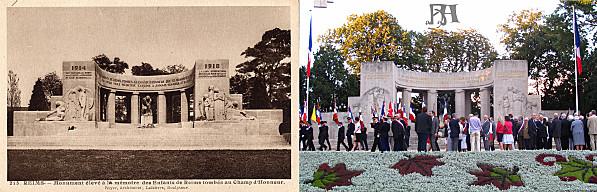 Fete de la libération dyptyque, monument au morts
