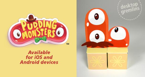Papercrafts ‘Pudding Monsters’ (x 4)