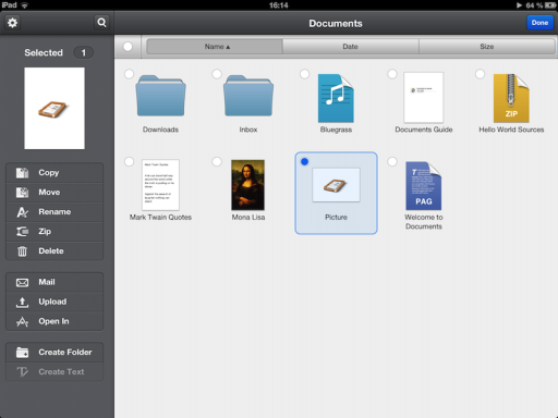 ipad ios interface readdle document descary Readdle Documents, un super gestionnaire de documents pour votre iPad