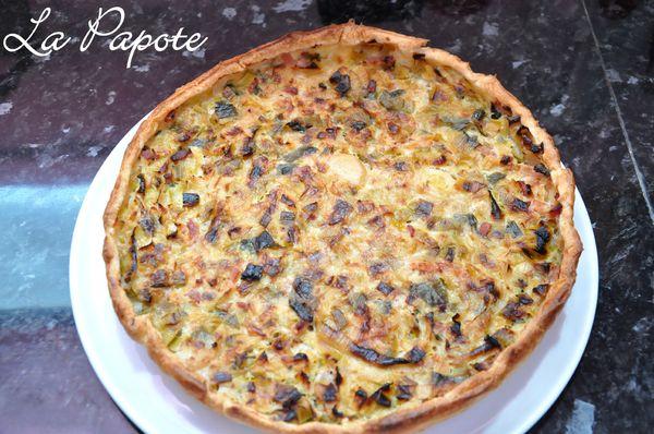 Tarte poireaux lardons fumés